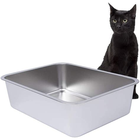 metal restaurant pan cat litter box|stainless steel cat pans.